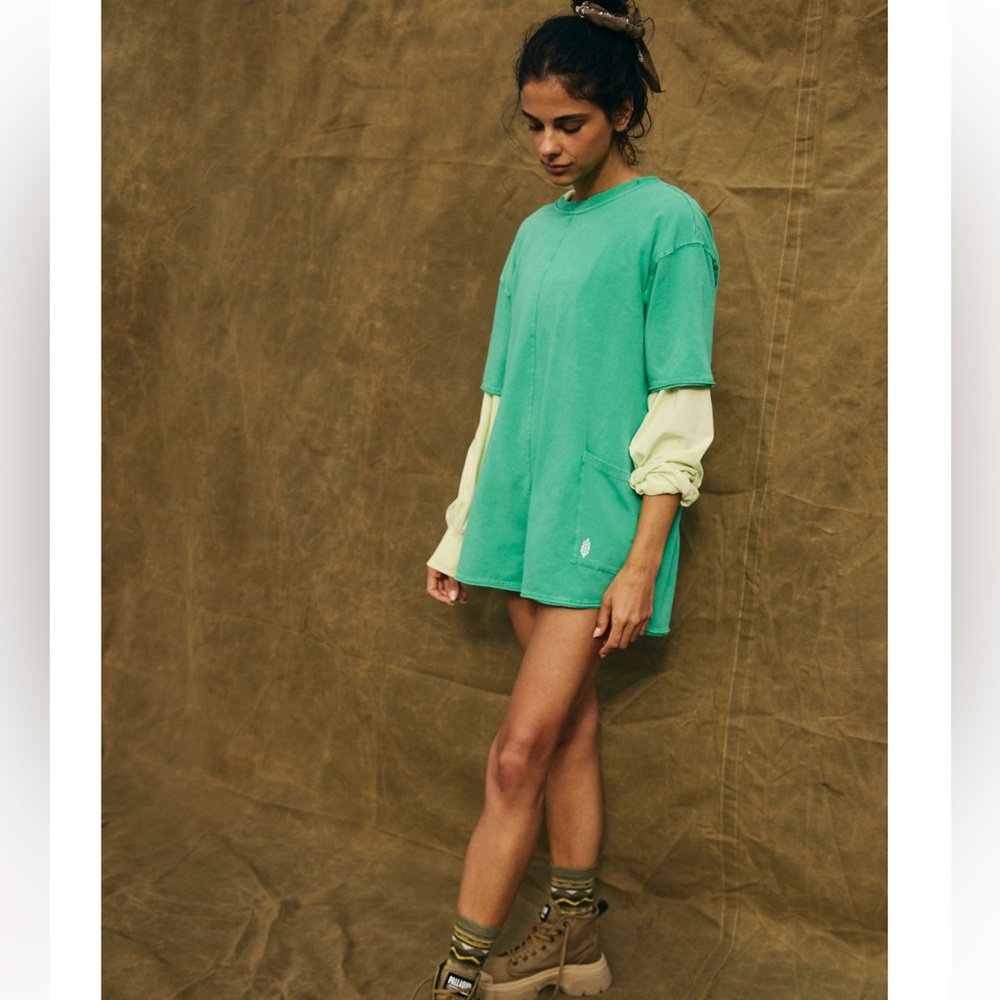 NEW Free People Movement Hot Shot Tee Romper *Flaw* - Picture 4 of 9